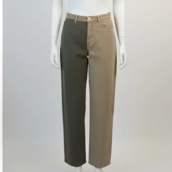 LE LIS Women’s Small Two-Tone Denim Straight Leg Pants - Picture 1 of 7